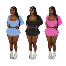 Load image into Gallery viewer, 3pc solid skirt set
